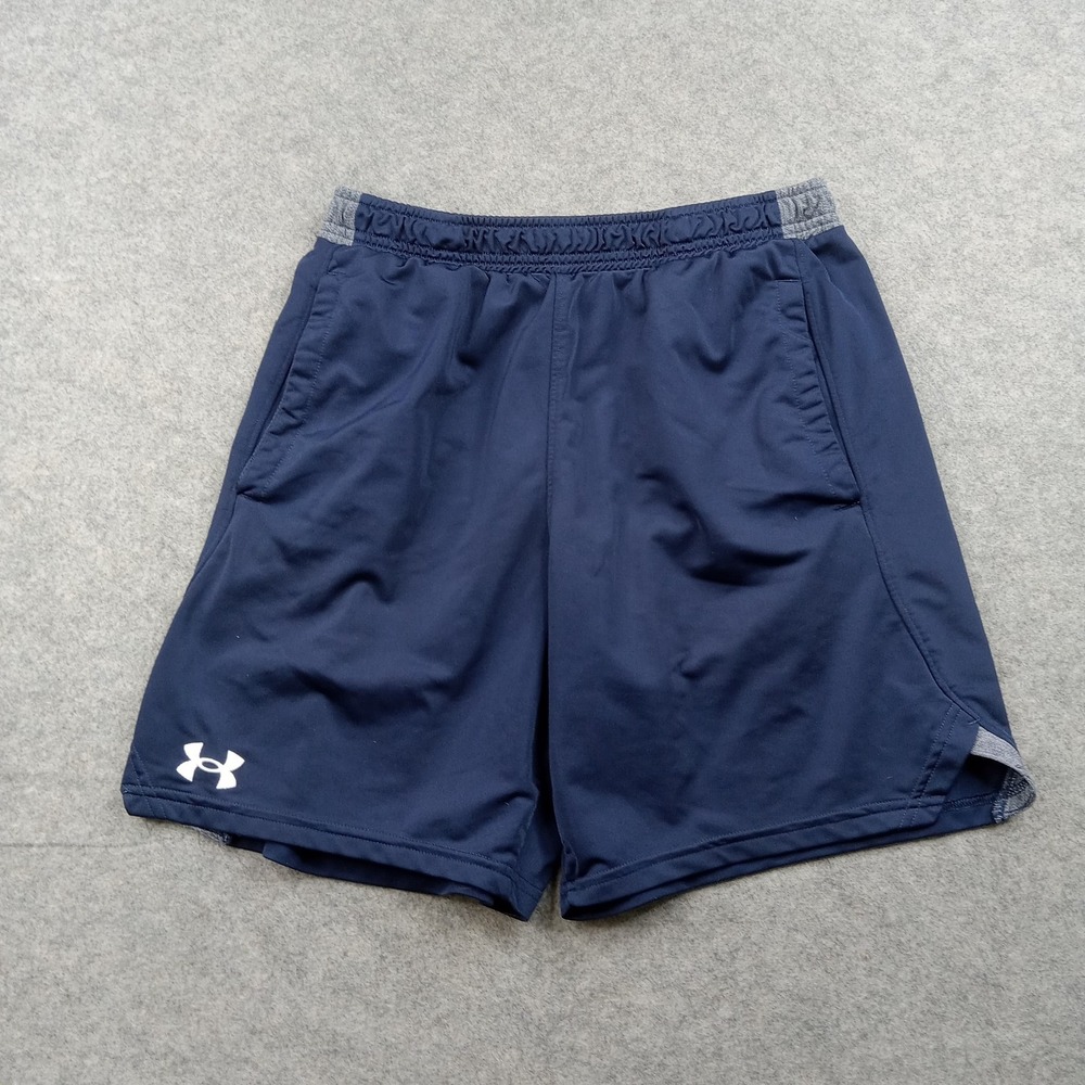 Under Armour Shorts Mens Medium‎ Blue Athletic Elastic Waist Pockets Gym Running